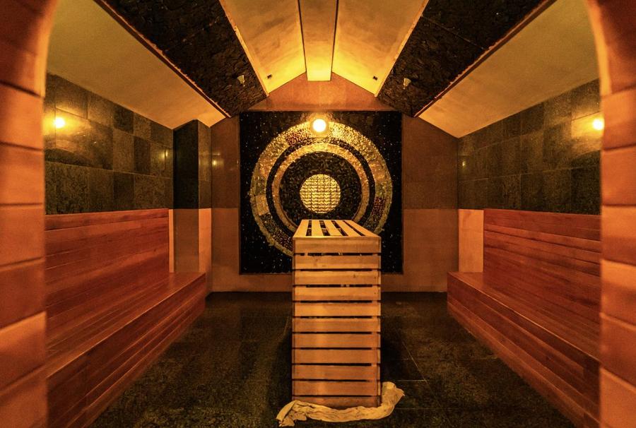 A spa sauna room